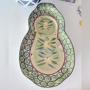 Tara Temptations Ovenware Snack Trays, Plates Old World Green 11.5”x6.5”